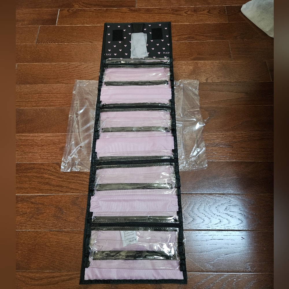Mary Kay black & pink heart makeup organizer bag